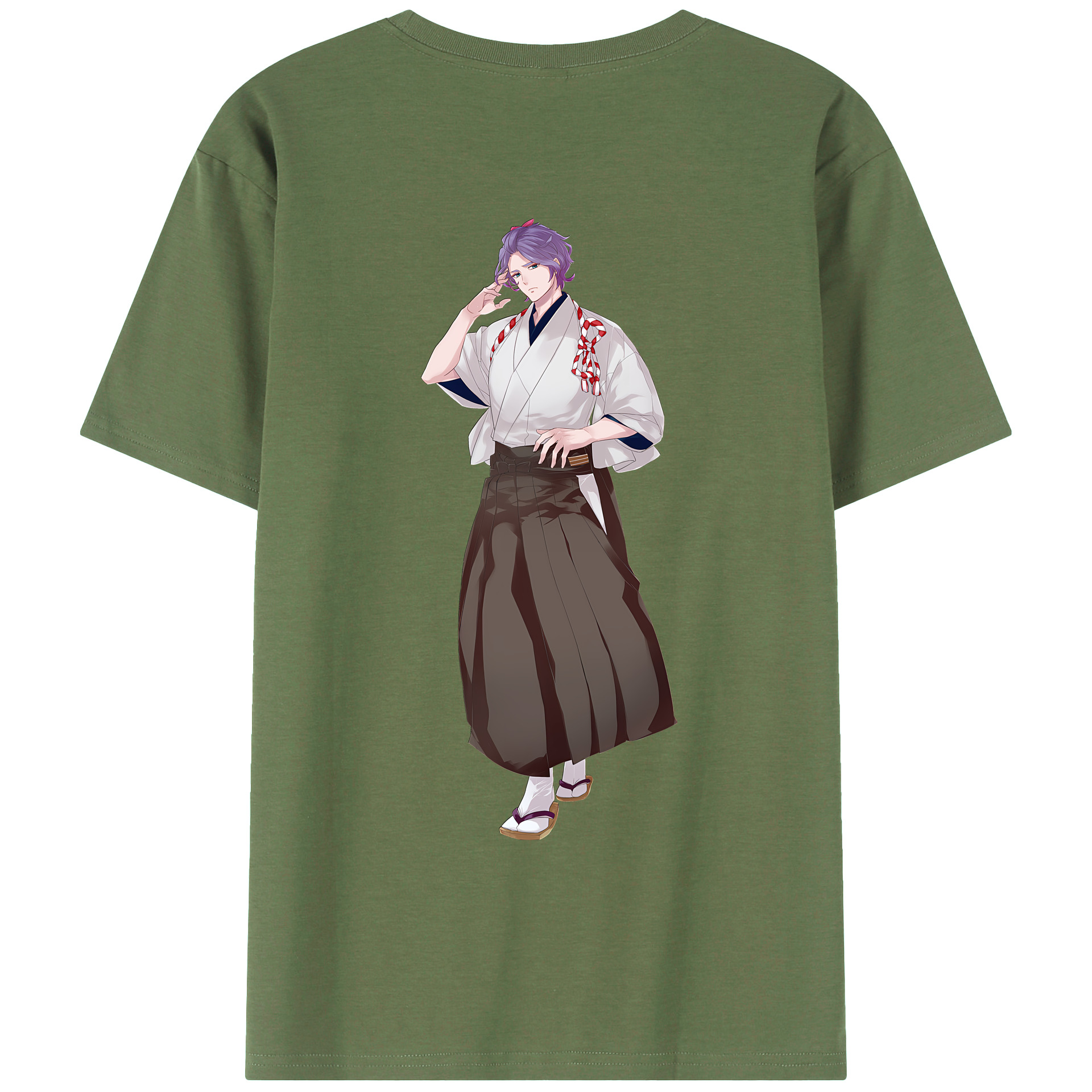 （画像用） 刀剣乱舞 Touken Ranbu 綿100％ メンズ半袖Tシャツ（バックプリント） 通気性